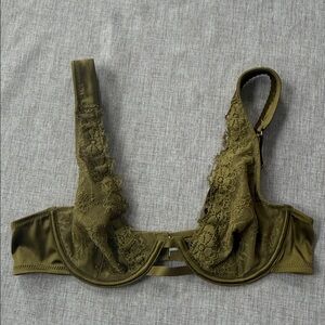 Aerie Show Off Plunge Lace Bra 34B unlined strappy lace underwire sexy